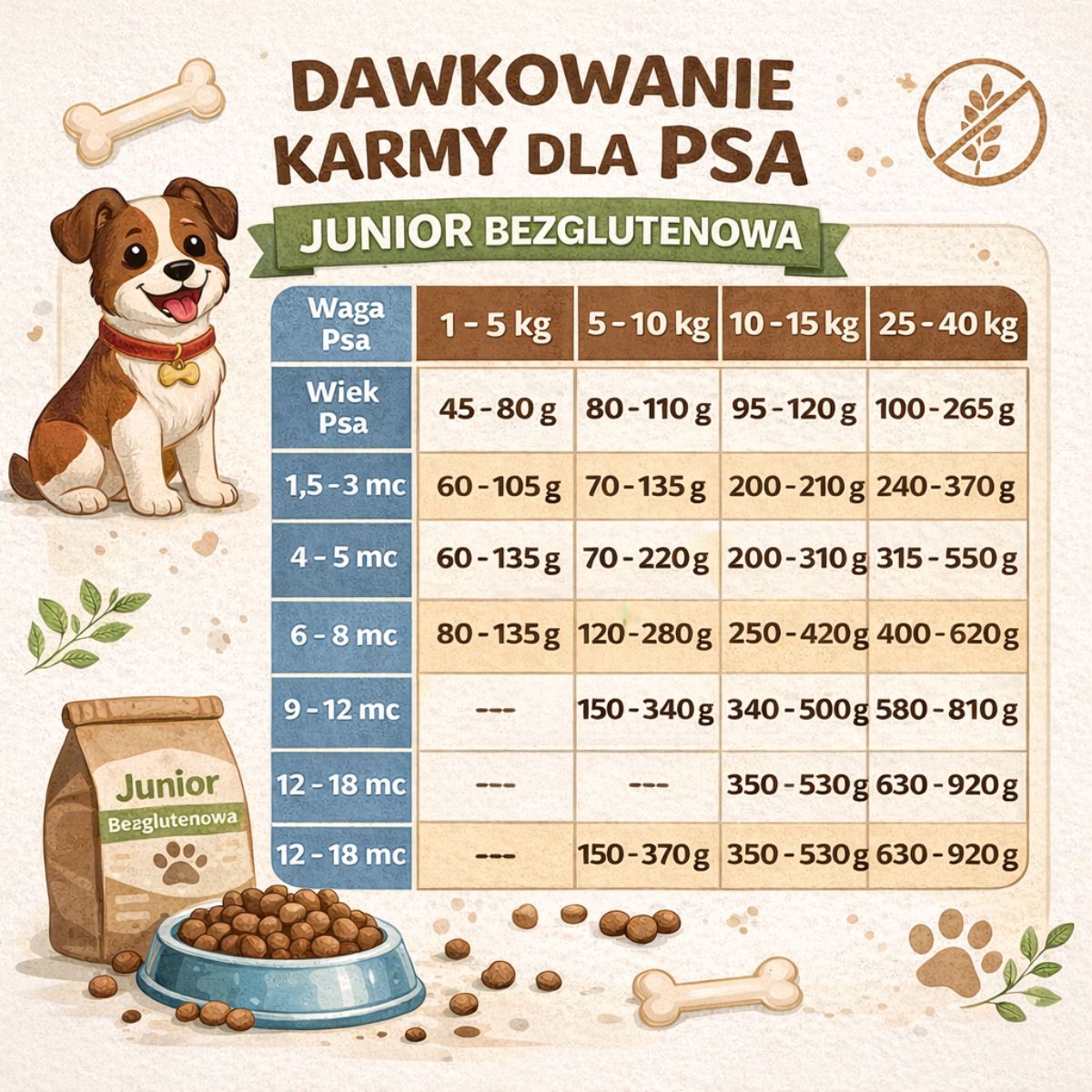 GROW Grow Kaczka z Rybą Junior Large Bezglutenowa