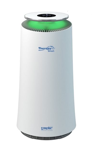 Zepter Therapy Air® SMART - oczyszczacz powietrza z generatorem jonów ujemnych i światłem UV-C; trójwarstwowy filtr zawiera filtr HEPA 13 - biały