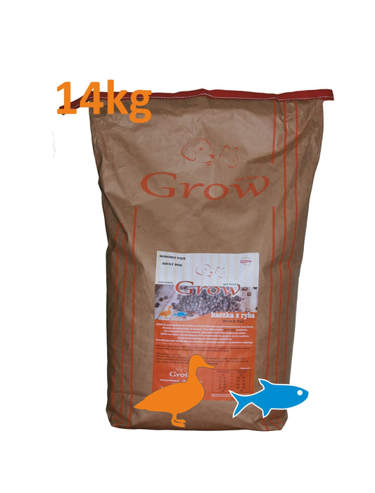 Bezzbożowa karma premium dla dużych psów z kaczką i rybą w dużym opakowaniu