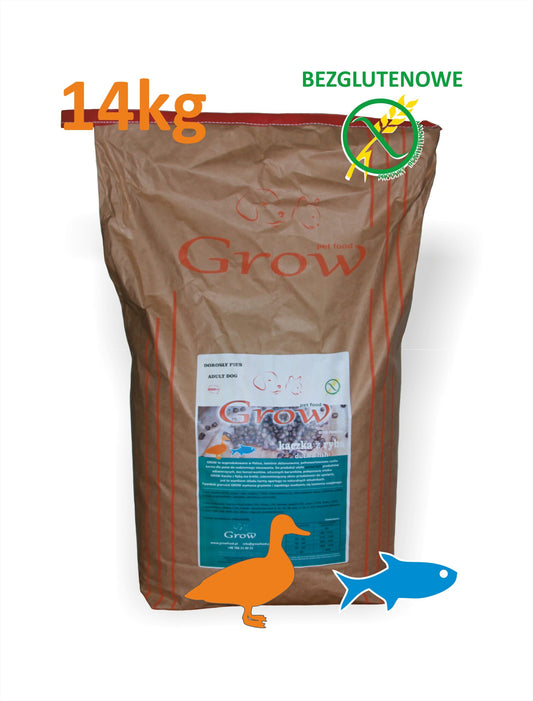 Grow Kaczka z Rybą Dorosły S/M bezglutenowa 14kg