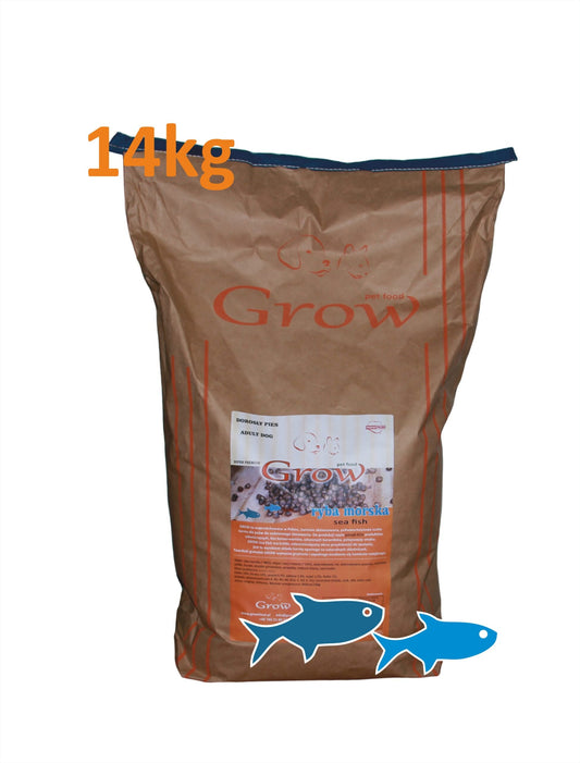 Sucha karma dla dorosłych psów ras małych i średnich z rybą morską w zielonym worku