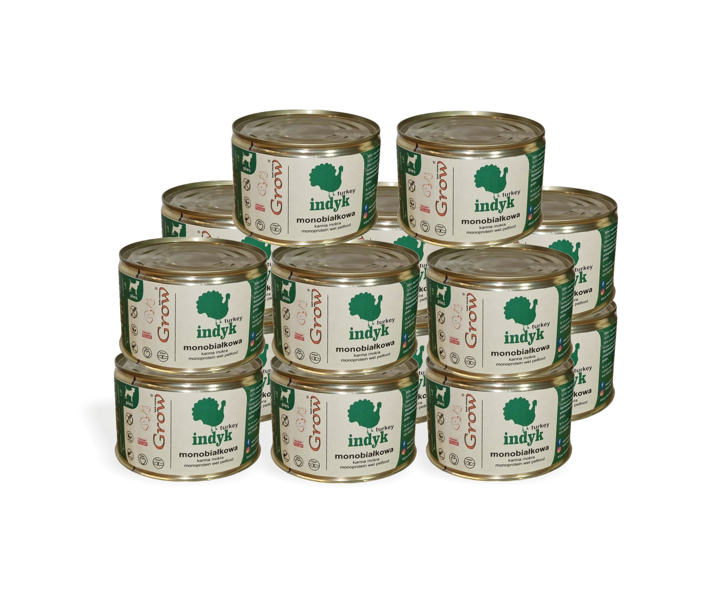 GROW Indyk karma mokra 415g 12+2