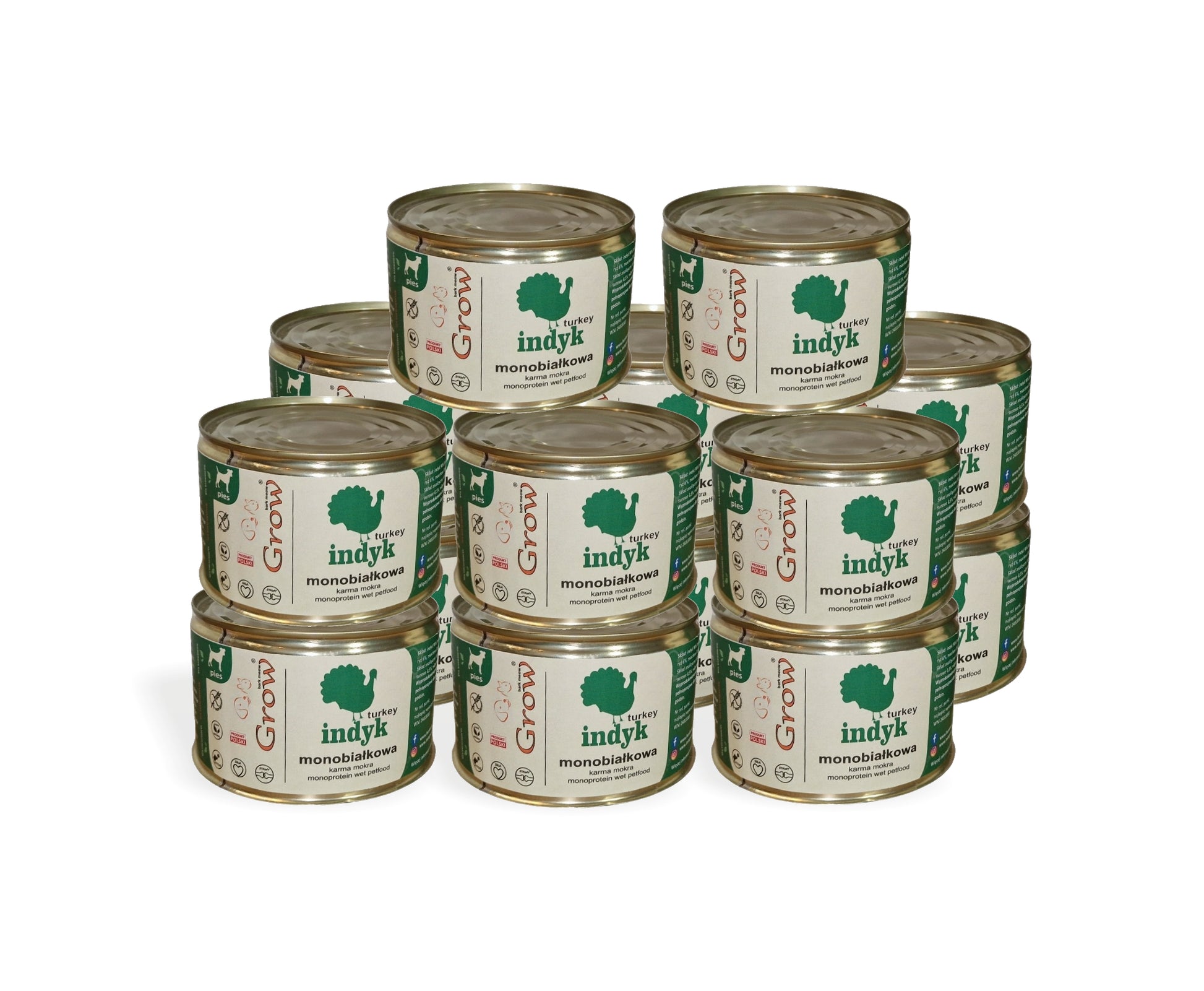 GROW Indyk karma mokra 415g 12+2