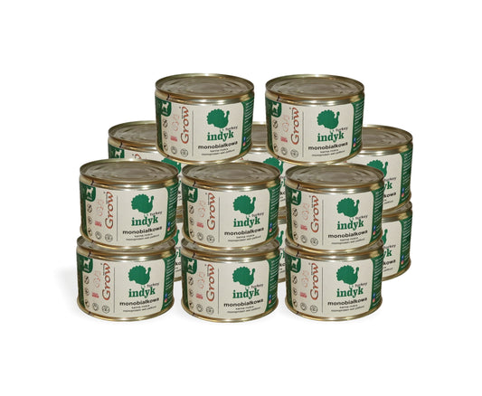 GROW Indyk karma mokra 415g 12+2