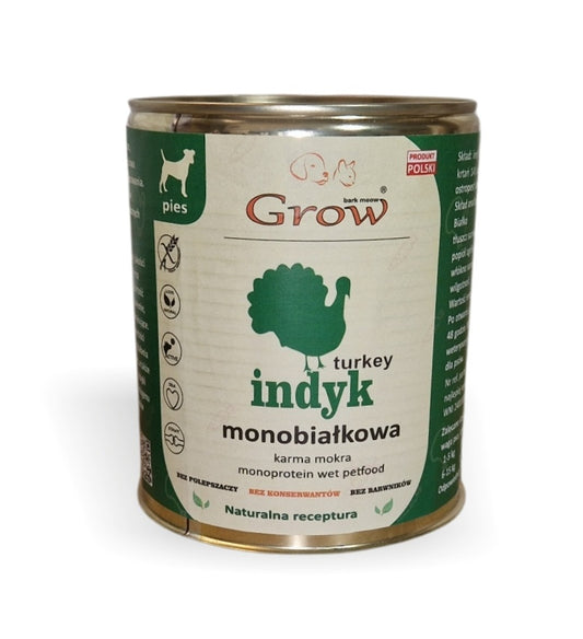 GROW Indyk karma mokra 830g