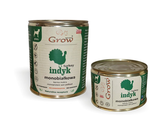 GROW Indyk karma mokra 830g 6+1