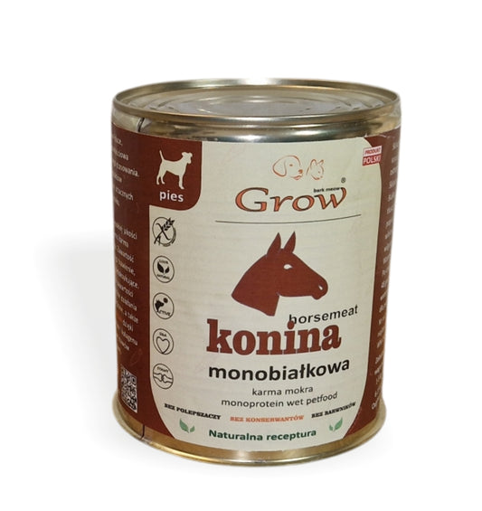 GROW Konina karma mokra 830g